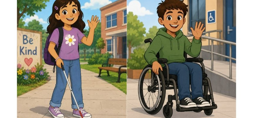 This AI-generated image shows how people with disabilities are portrayed by AI