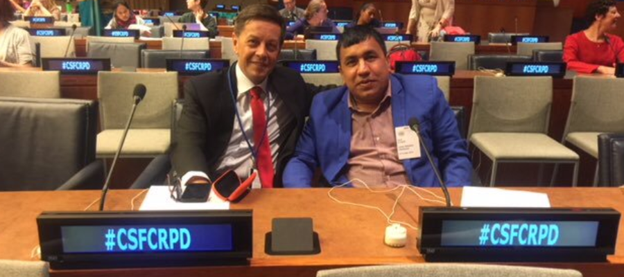 Brent Morgan and Amar Timalsina represent TLM at the UN in New York