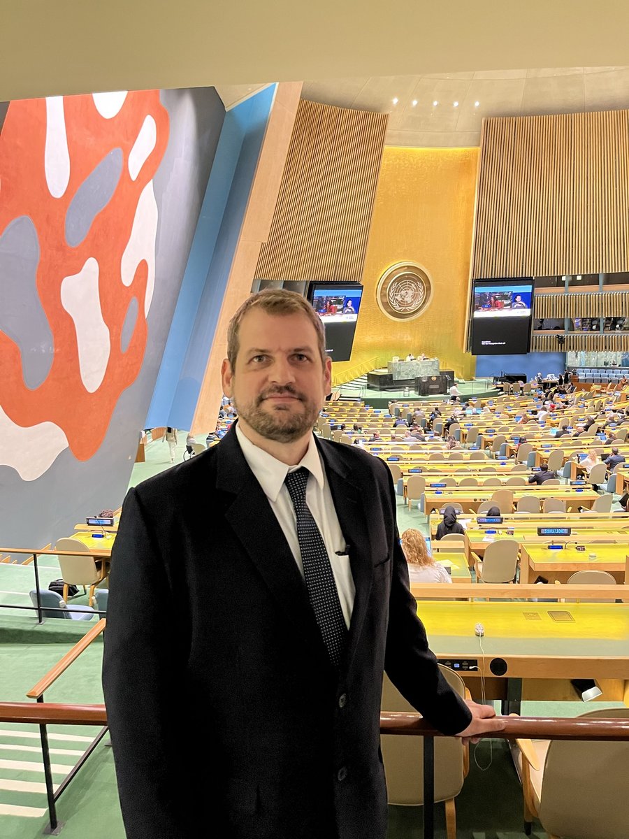 Mathias in the General Assembly hall of the United Nations in New York