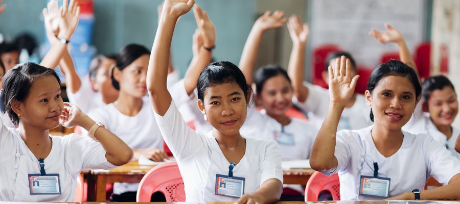 Students at Mawlamyine Hospital Training School, Myanmar