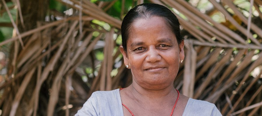 A photo of a mother in Sri Lanka, whose son has been diagnosed with leprosy