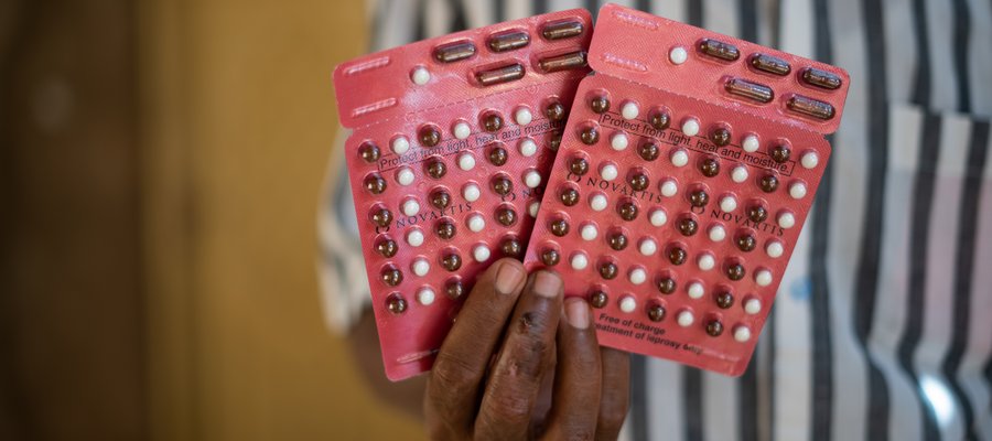 A picture of the blister packs that contain the treatment for leprosy