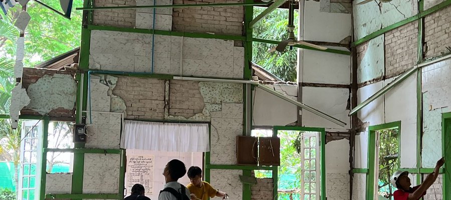 A 100 year old baptist church in Myanmar that needed to be demolished after the damage caused by the 2025 earthquake