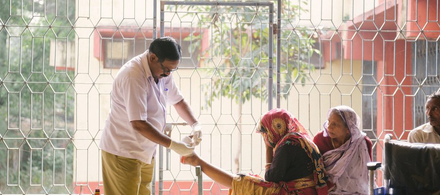 A foot wound receives medical attention at one of our hospitals