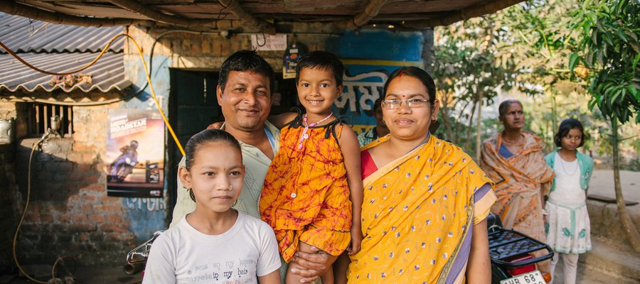 Samir with his wife and daughters