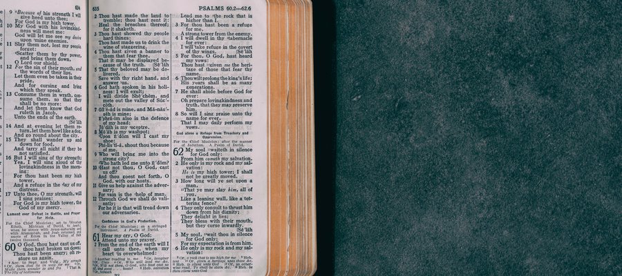 Photo of a Bible open to the Psalms
